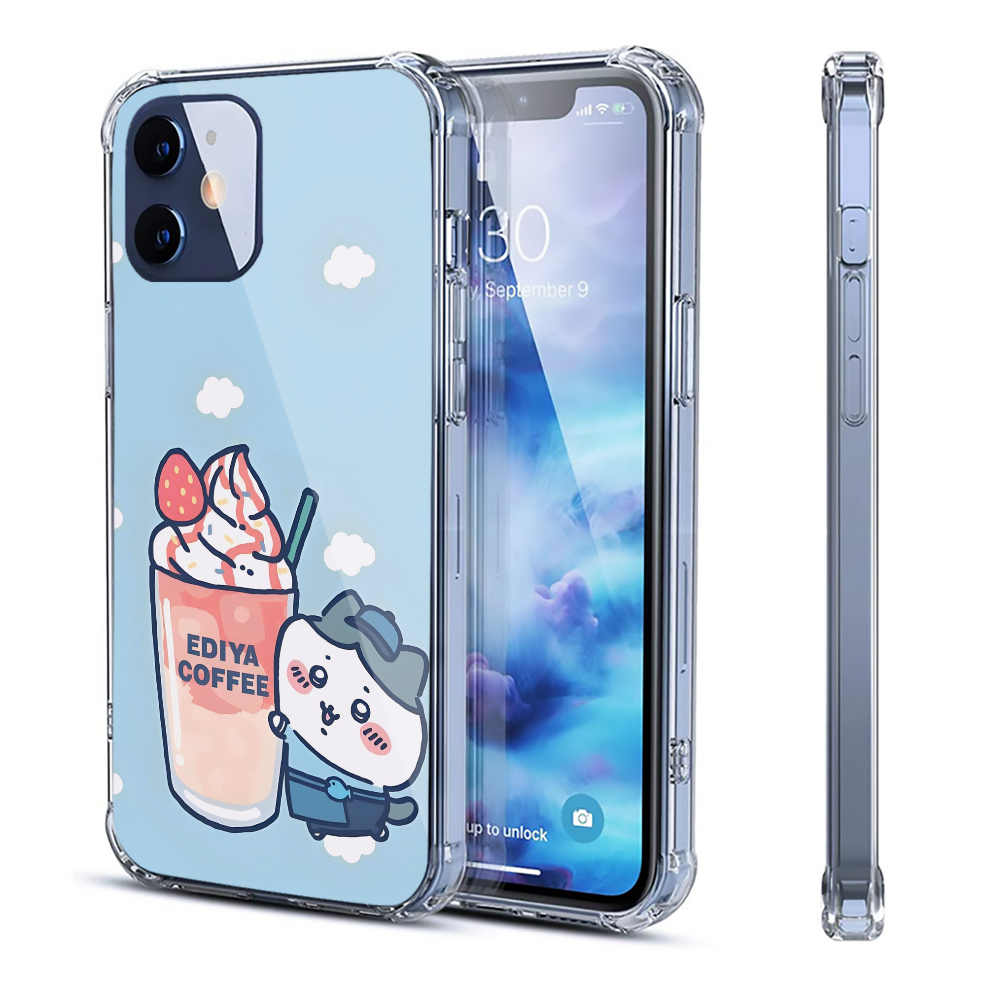 （画像用） ちいかわ Chii-kawa 【iPhone 12シリーズ対応】透明スマホケース（クリアソフトケース）